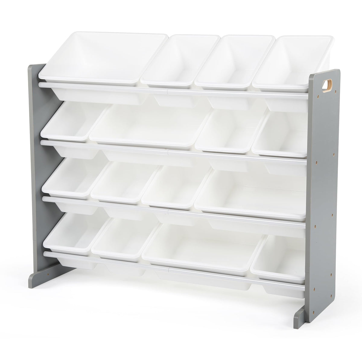 Humble Crew Supersized Toy Storage Organizer with 16 Removable Bins, Grey/White – Large Toy Storage for Toddlers Ideal for Kids' Rooms, Playrooms, and Nurseries - Modern Toy Bins for Kids