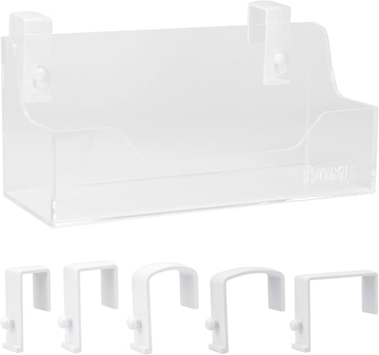 Bedside Caddy Hanging Storage Basket Little Size Plastic Beside Shelf Hang-on Storage Organizer for Collage Dorm Bunk Bed,Changing Table - Bedroom Essentials for Phone,Mini Speaker,Tissues (Clear)