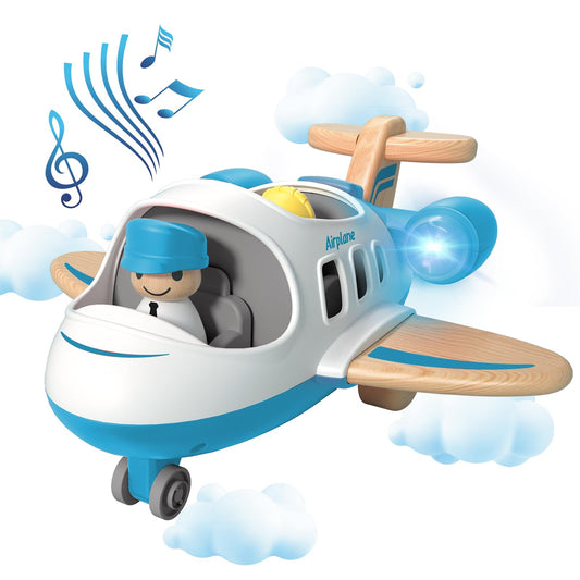 Wanborns Kids Airplane Toy with Sound and Light, Mini Airliner for 18 Months to 5 Years Old Boys Gift