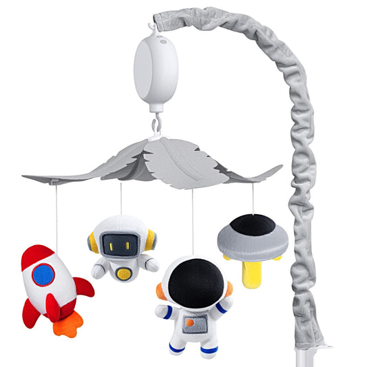 Feisike Space Crib Mobile, Spaceman Baby Mobile for Crib Nursery Decor Hanging Plush Crib Toys for Newborn Boys and Girls Infant Babies 0-6-12 Months