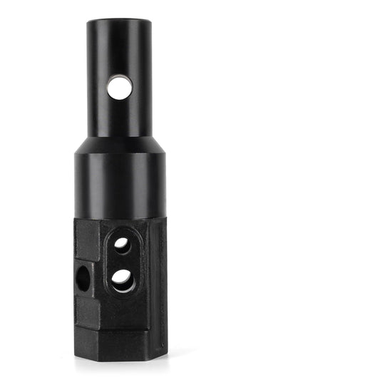 2" Female Hex to 2-9/16" Male Round Auger Adapter Heavy-Duty Auger Coupler Welded Drive Converter for Skid Steer, Tractor, Post Hole Digger & Earth Auger Bit, Fits 3/4" or 7/8" Pins