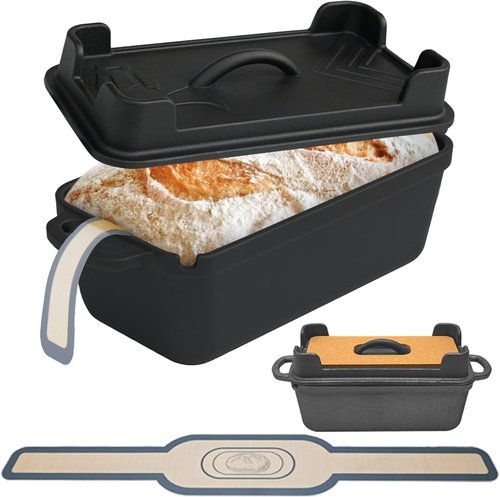Cast Iron Combo Cooker by [Brand Name] - 2.5QT Pre-Seasoned Dutch Oven & Grill Pan | Versatile 2-in-1 Skillet for Baking & Searing
