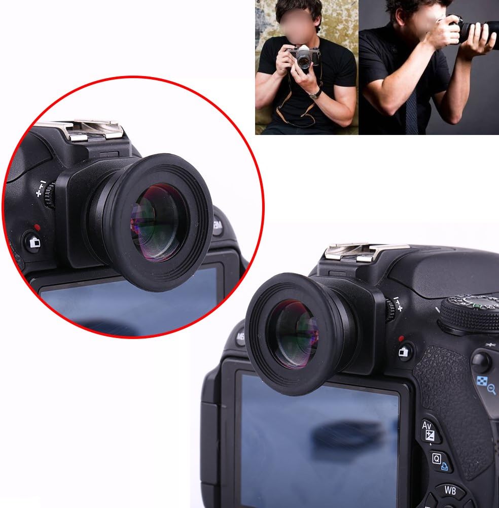 Shenprymic 1.5X 6 Fixed Focus Viewfinder Eyepiece Magnifier for DSLR Camera, Durable Eyecup with Mounting Bases, Clear
