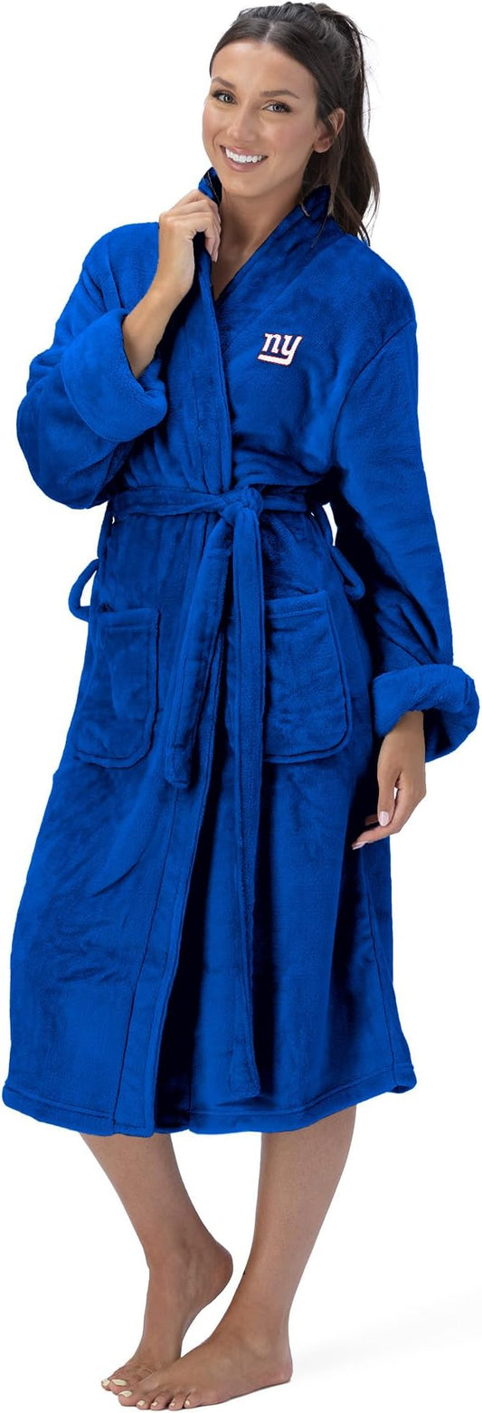 NFL Adult Unisex Silk Touch Bathrobe, Officially Licensed Loungewear, Soft Plush Polyester