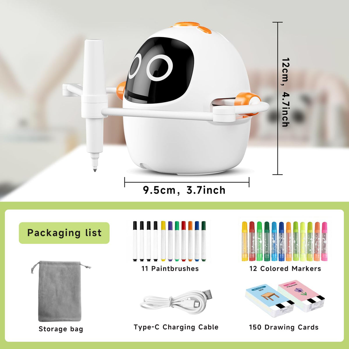 Gezxt Drawing Robot for Kids, Montessori Painting Learning Toys, Voice Interactive Educational Drawing Machine with 220 Word Cards for 3 4 5 6 7 8 Year Old Boys Girls Gift