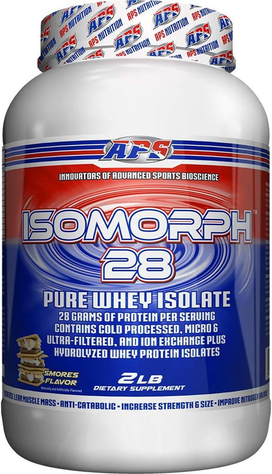 APS Nutrition Isomorph 28 Protein Powder | Pure Whey Isolate | Cold Pressed, Ultra- Filtered, & Ion Exchange Isolates | 28g Protein | 2 Pound (S?™Mores)