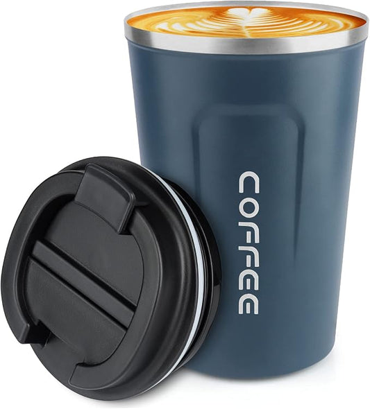 CS COSDDI 12 oz Stainless Steel Vacuum Insulated Tumbler - Coffee Travel Mug Spill Proof with Lid - coffee Cup for Keep Hot/Ice Coffee,Tea and Beer (Tibetan blue)