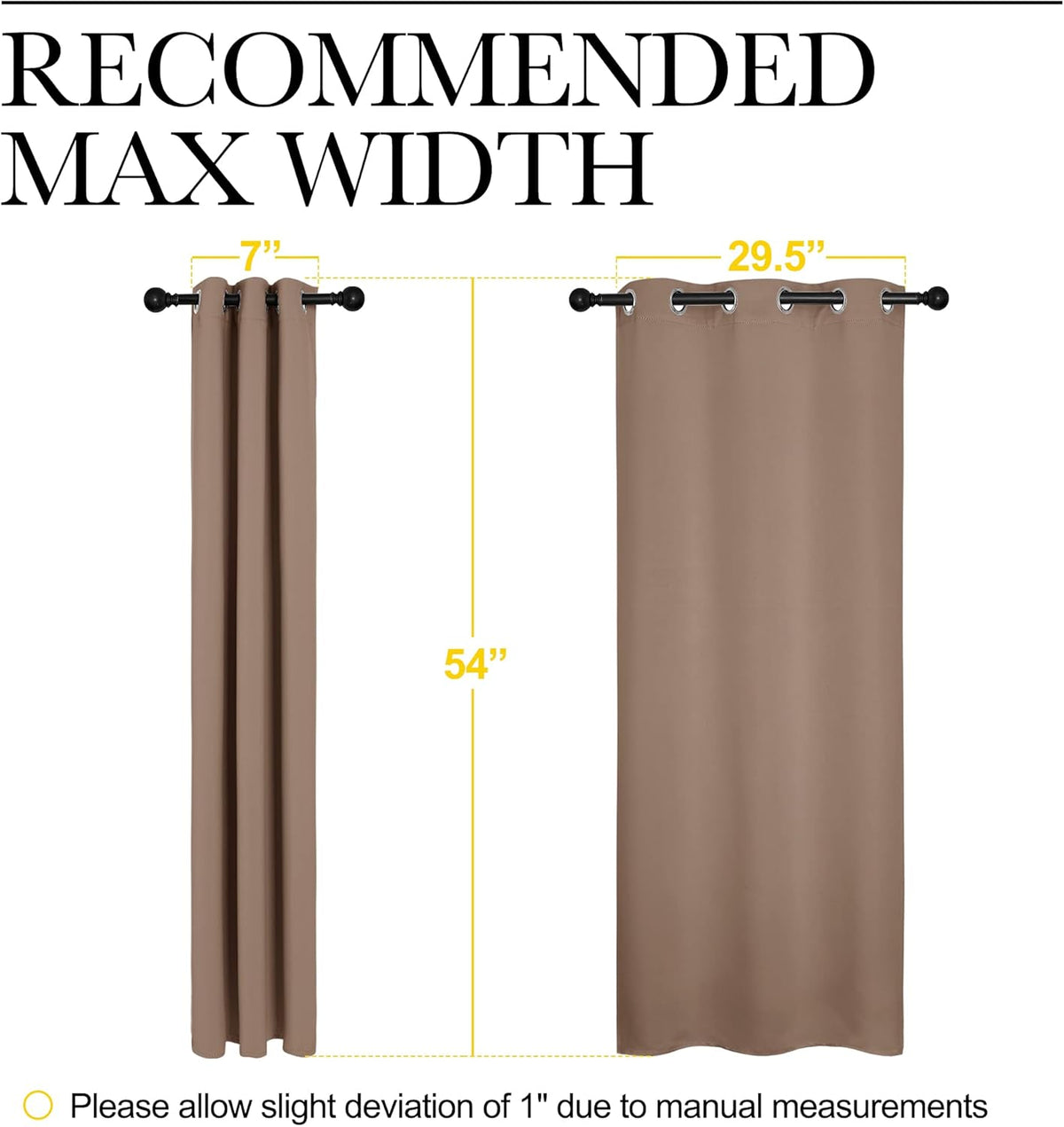 NICETOWN Room Darkening Curtain Panels - Thermal Insulated Grommet Drapes for Bedroom | 34x54 Inches, Cappuccino