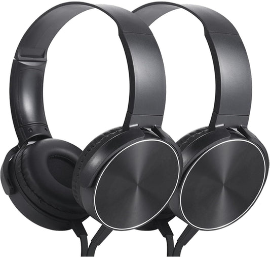 2 Pack (HY450, 2 Kids Headphones for School Classroom Students Teens Children Toddler Boys Girls and Adult Black)