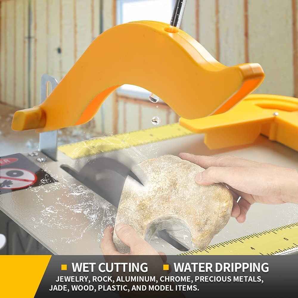 Upgrade Lapidary Saw, 110V Wet Saw for Stone Cutting, Mini Bench Table Saw, Precision Lapidary Equipment for Drilling Crafts, Left Benchtop