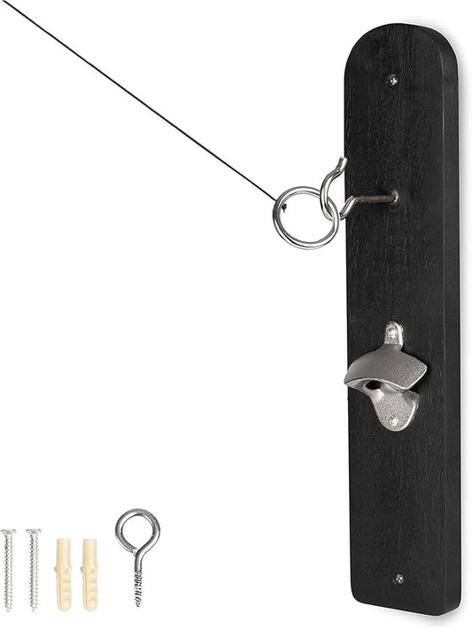 Barcaloo Hook and Ring Game with Bottle Opener and Magnetic Bottle Cap Catch - Adult Ring Toss Game for Both Indoor and Outdoor Use
