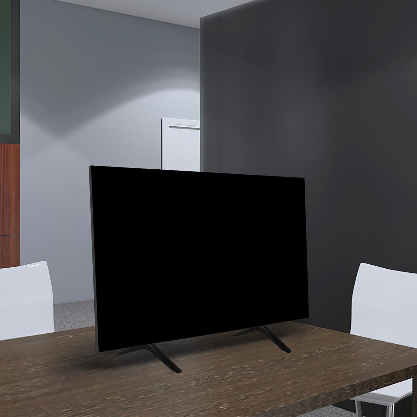 KALLORY Setup TV Stand Tabletop Base with Screws Metal TV Holder Support Suitable for Desktop Use and Home