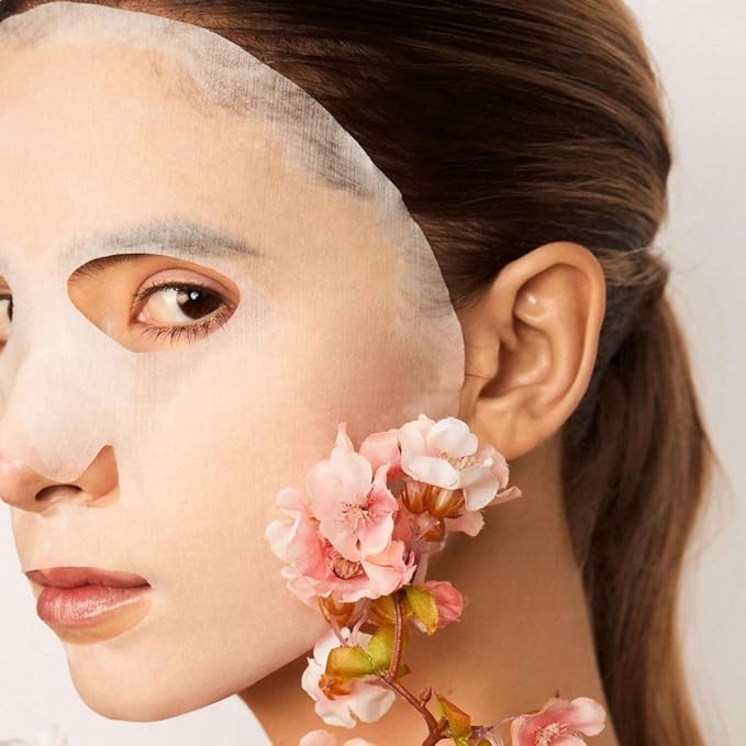 Snow Fox Japanese Cherry Blossom & White Tea Smoothing Mask ??1 Pack for Smooth, Bright, Glossy Skin 'Glass Skin' Effect