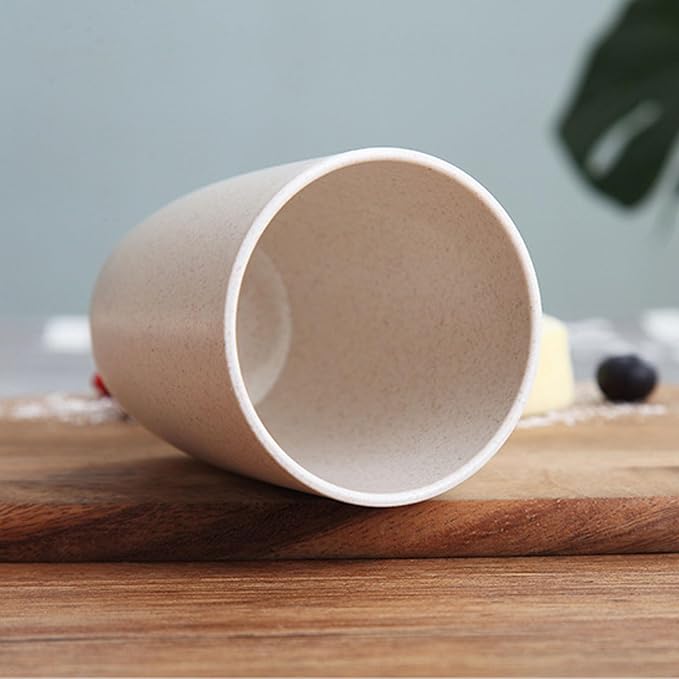 Wheat Straw Cups set of 4, Unbreakable Drinking Cup, Reusable Cups, Dishwasher Safe, 12 oz for Kitchen, Home, Office and Outdoor Use (Dark Gray)