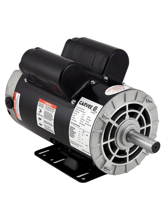 2HP SPL Air Compressor Electric Motor, 115/230V 56 Frame 3450 RPM with 5/8" Keyed Shaft 60 Hz, 18/9 Amps, 1.88" Shaft Length, Ultra Quiet, Dual CW/CCW Rotation (Factory Setting is CCW)
