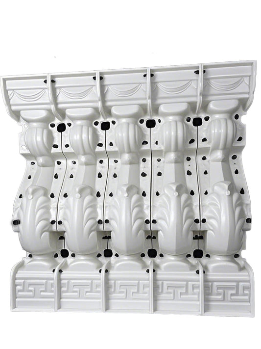 5 Pairs 38.19 Inch Height Concrete Baluster Molds, Heavy-Duty ABS Concrete Balcony Mold Kit,Railing Molds for Balcony, Thick Reusable Industrial Cement Formwork (97CM)