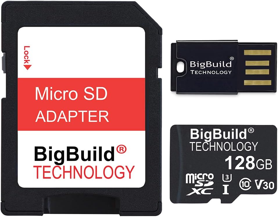 BigBuild Technology 128GB 100MB/s U3 A10/A10e/A10s, A11, A12, A13 Ultra Fast microSDXC Memory Card for Samsung Galaxy