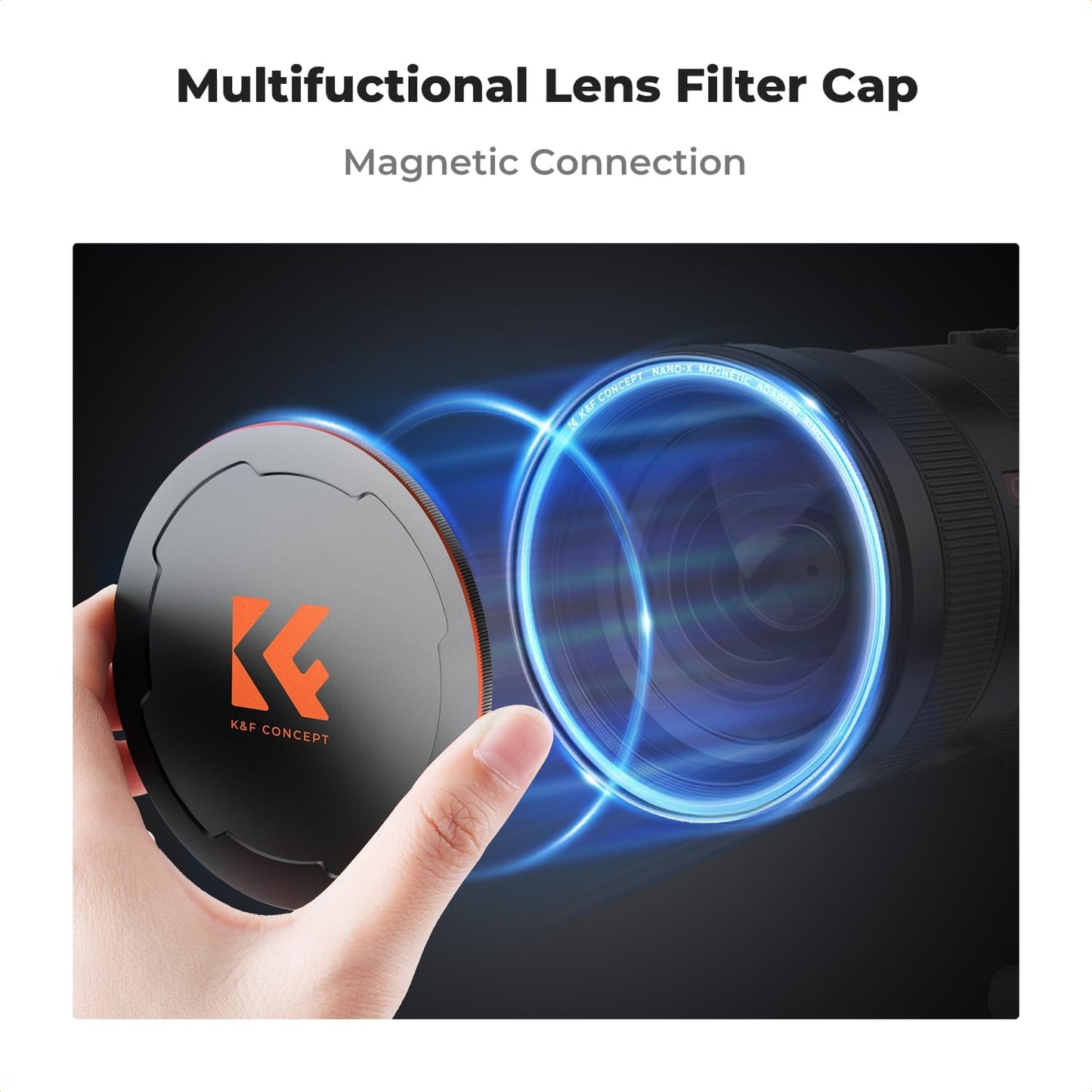 K&F CONCEPT 95mm 2-in-1 Thread & Magnetic Lens Filter Cap Only Compatible with K&F Magnetic Swap System