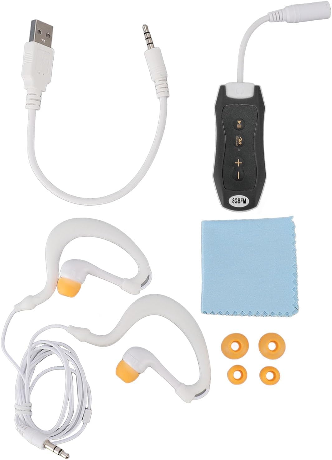 Hamwesh MP3 IPX8 8GB MP3 Swimming, Swimming (8GB) Player, USB Rechargeable for Underwater Player with Hydrodynamic