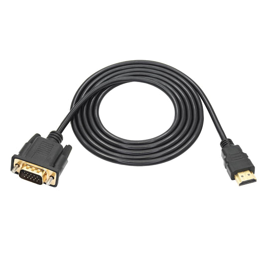 5.9FT, 1080P HDMI to VGA Adapter Cable Gold-Plated HDMI Male to VGA Male High-Definition Video Converter, Used