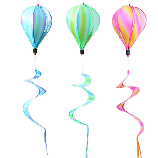3 Pack Rainbow Hot Air Balloon Wind Spinner Garden Pinwheels Whirligigs Wind Spinner Decorations Outdoor Hanging Decor Lawn Yard Windsock Ornaments