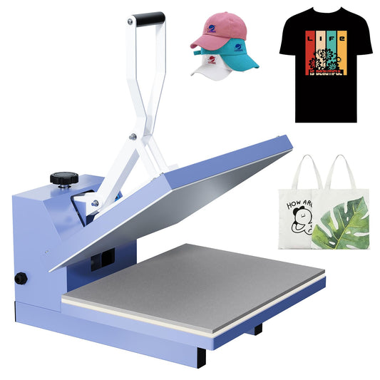 16x24 Heat Press, Heat Press Machine, Even Heating Technology, Large Operating Panel, Industrial Digital Heat Transfer Machine Sublimation for T-Shirts, Clothes, Canvas Bags, Baby Blue