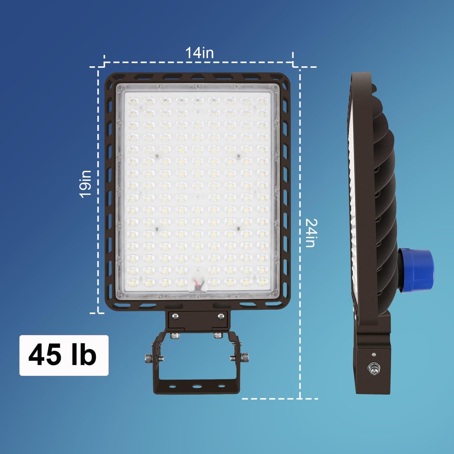 Juyace 3-Pack 350W LED Parking Lot Light with Photocell, 52500LM 5000K, IP65 Dusk to Dawn Outdoor Security Flood Light with Trunnion Bracket, 110-277V Commercial Area Light for Street Yard Stadium