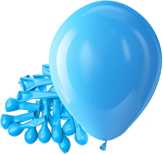Bezente Blue Balloons - 150 Pack of 5-Inch Matte Light Blue Latex Balloons for Parties & Celebrations