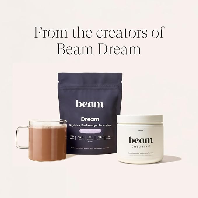 Beam Creatine Powder, Third Party Tested, Micronized Creatine Monohydrate Supplement, Creatine for Women and Men, Muscle Strength, Workout Recovery, Lean Muscle Growth, 30 Servings, Unflavored