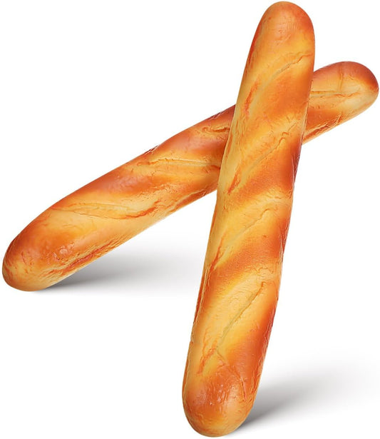 2 13.58 Inch balacoo Pcs Artificial French Long Bread Pu Faux Bread Loaf Realistic Food Props for Photography Kitchen