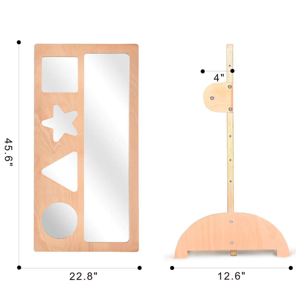 Bolocon Baby Shatter-Resistant Safety Mirror with Pull Up Bar, Infants Early Learning Exploration Set, Toddlers Montessori Furniture for Daycare, Preschool and Nursery