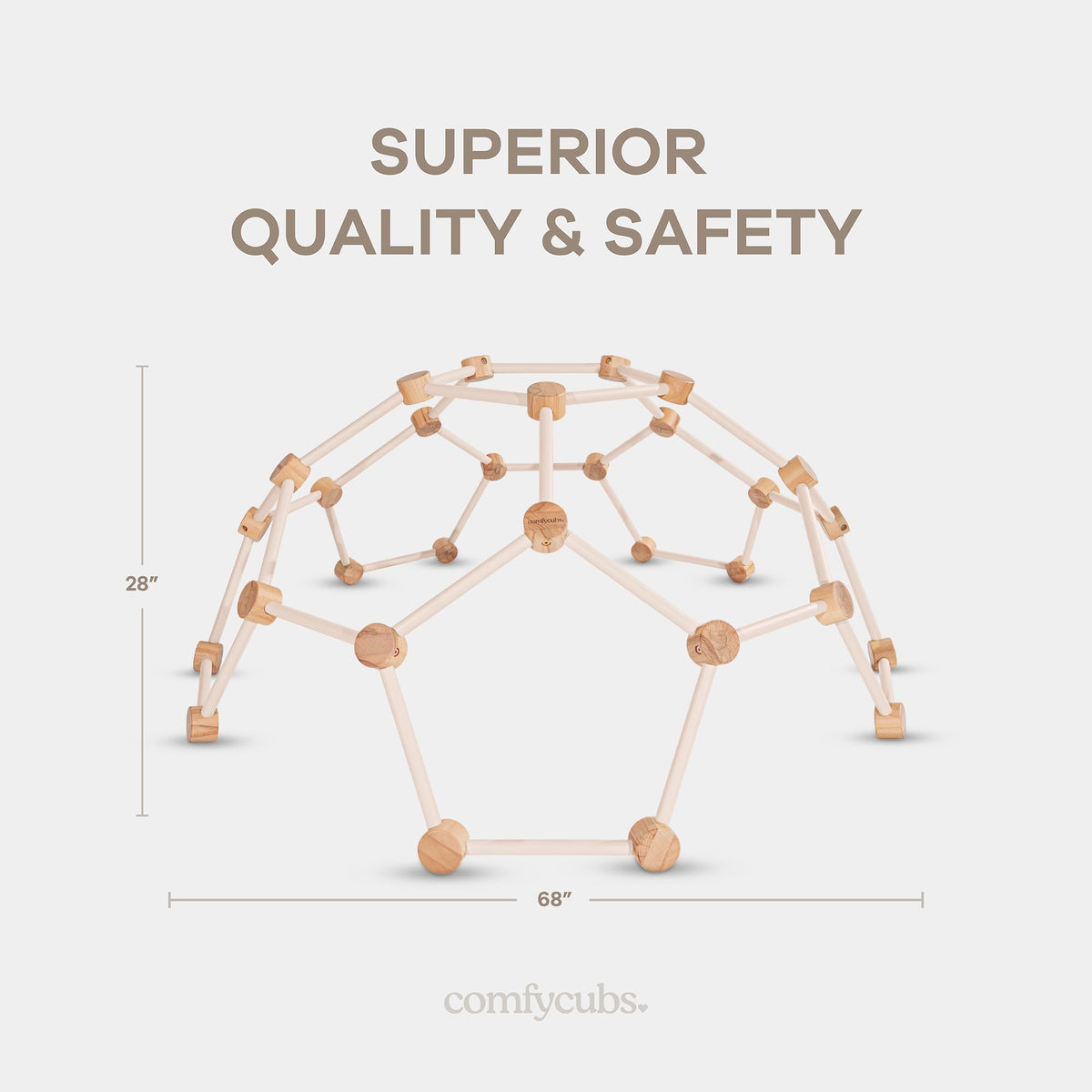 Comfy Cubs Wooden Toddler Play Gym for 3-6 Years Old - Montessori Climber for Kids - Safe Climbing Toy Support up to 120 lbs - Easy to Assemble Kids Climber for Active Play - Blush