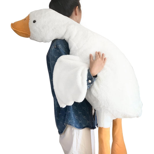 Haengbuk-Goose Stuffed Animal, 74.8in/190cm Giant Sleeping Hugging Pillow, Soft White Swan Plush Toy, for Kids, Friends or Family
