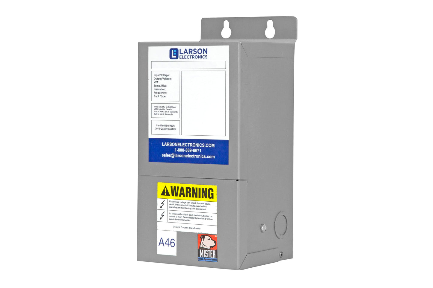 1-Phase Buck/Boost Step-Down Transformer - 245V Primary - 220V Secondary - 22.89, 34.33 or 68.67 Amps - 50/60Hz