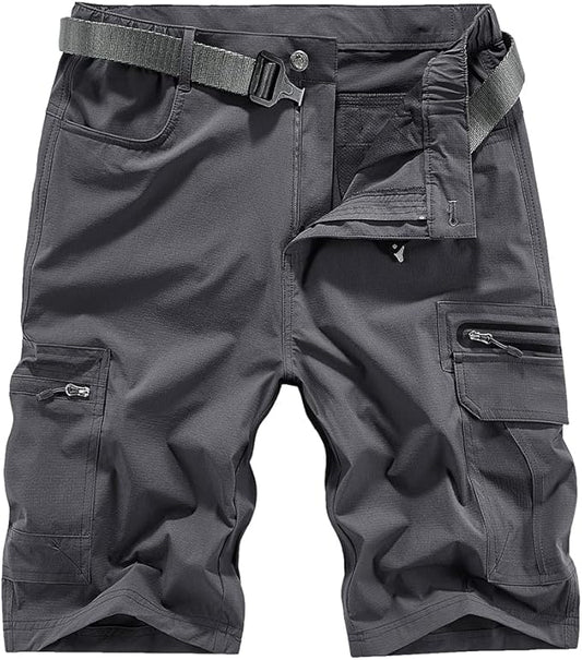 Quick Dry Hiking Shorts Men's Cargo Casual Outdoor 4-Way Stretchy Lightweight Summer Short with Multi Pockets 30-46 (No Belt)