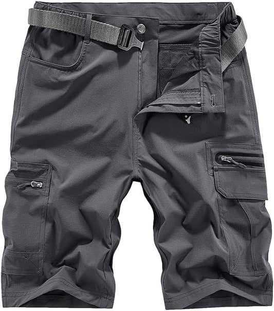 Quick Dry Hiking Shorts Men's Cargo Casual Outdoor 4-Way Stretchy Lightweight Summer Short with Multi Pockets 30-46 (No Belt)