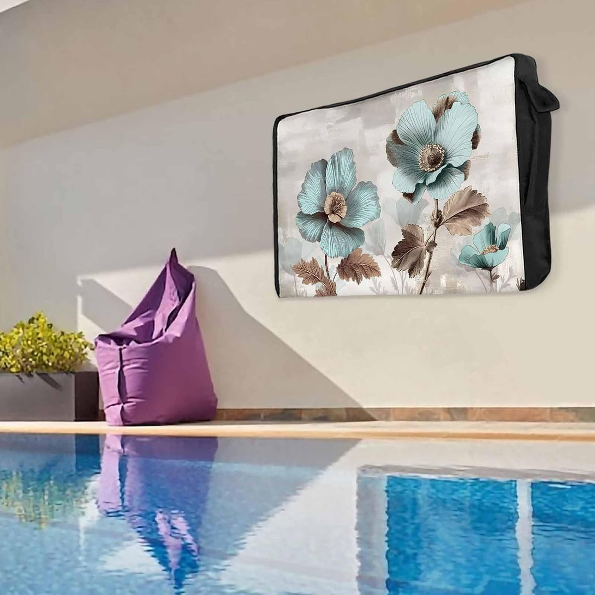 Yukro 30 32 Inches, Blue Broccoli Outdoor TV Cover to Farmhouse Rustic Floral Retro Brown Botanical Waterproof