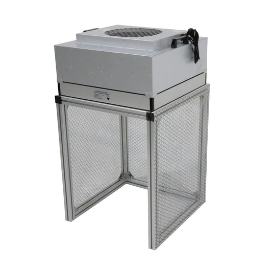 BREVELTION Vertical Laminar Dust Free Room Bench 23.6 x 23.6 x 29inch Flow Hood Air Flow Clean Workbench Aluminum Workshop for Phone Repair with HEPA-Filter Laboratory Using