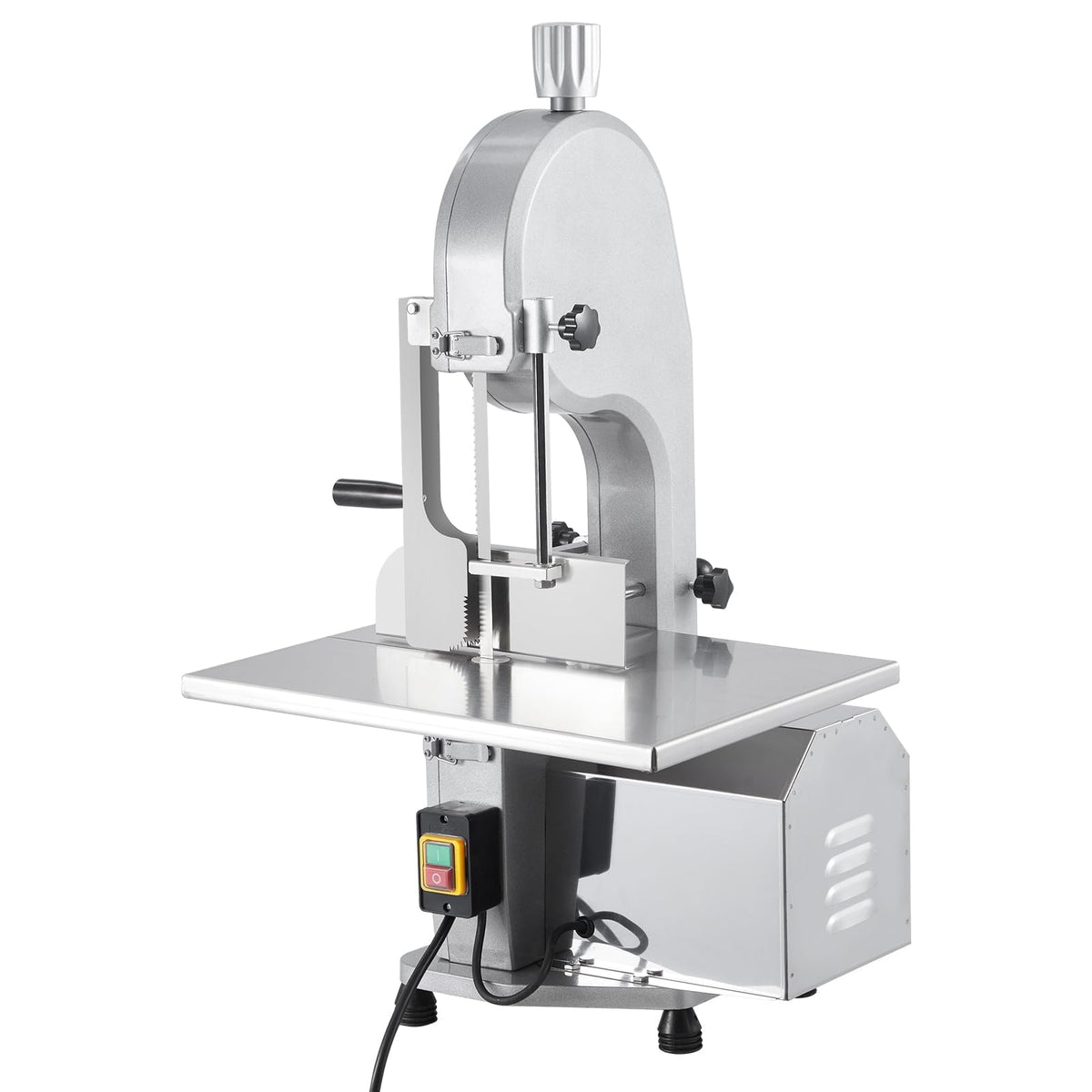 1100W Commercial Electric Bone Saw Machine, Frozen Meat & Bone Cutter with 5 Saw Blades, Adjustable 0.16-7.09 Inch Thickness, 19.3"x15" Stainless Work Table for Butcher Shops, Restaurants, Supermarket