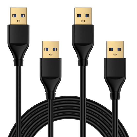 2 Pack 6FT USB2.0 USB to USB Cable, Male to Male USBA to USBA Cable Double End A to A USBCord for Data