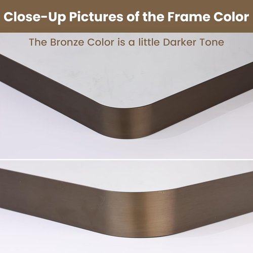 LOAAO Bronze Bathroom Mirror - 72”x32” Rounded Rectangle with Anti-Rust Frame | Hangs Horizontally or Vertically
