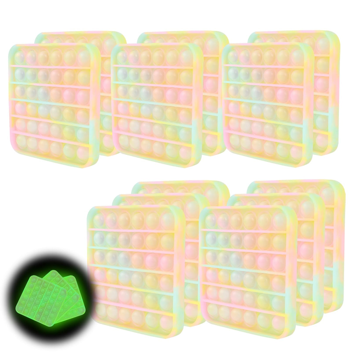 12 Pack Fidget Sensory Toys Set Pop Toys Bulk Stress Relief Gifts for Kids Party Favors, Birthday Classroom Prizes