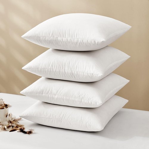 MIULEE Pillow Inserts - Premium Down Feather Throw Pillows | 18x18 Inches, Pack of 4, White
