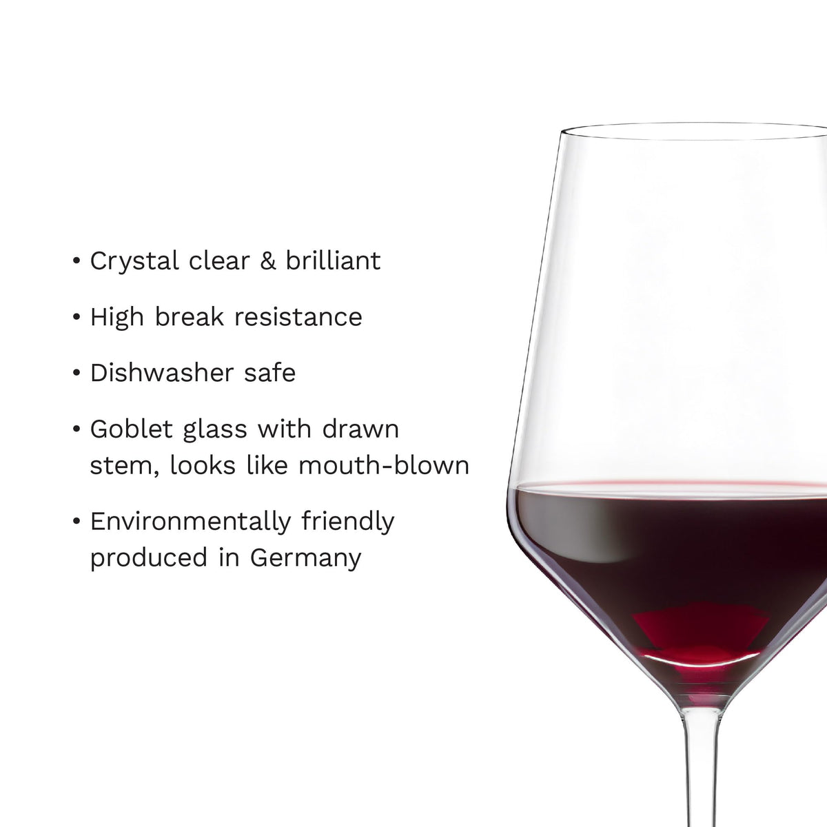 Stölzle Lausitz Bordeaux Glasses Revolution Set of 6, 22 oz – Wine Glasses for Bordeaux, Amarone & Syrah – Elegant Crystal Glass Red Wine Glasses – Dishwasher- and Shock-Resistant