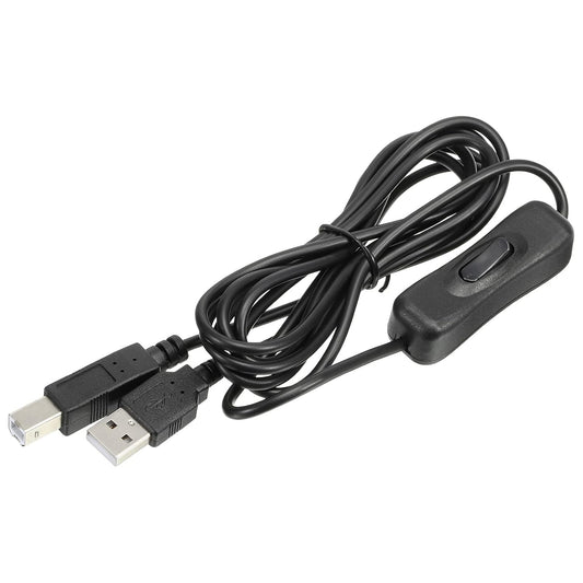 2 Pack 2 MECCANIXITY USB Printer Cable with ON/Off Switch Meter Male to USB B/M Extension Cord for Printer Scanner