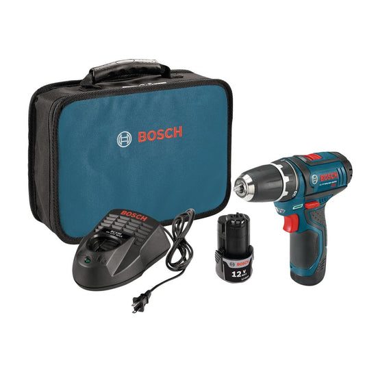 BOSCH Cordless Drill PS31-2A 12V Max 3/8 Inch Drill/Driver Kit with (2) 2 Ah Batteries and Charger, Variable Speed