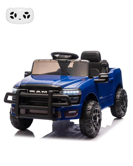 Garvee Kids Ride On Cars, Licensed RAM 12V Electric Ride On Truck Car w/Remote Control, Electric Pickup Car for Toddlers, Spring Suspension, LED Lights, Music, Ride On Toys for Boys Girls