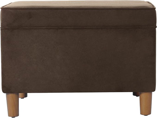 Spatial Order Home Decor | Dinah Collection Modern Storage Ottoman | Ottoman with Storage for Living Room & Bedroom(Chocolate Brown Velvet)