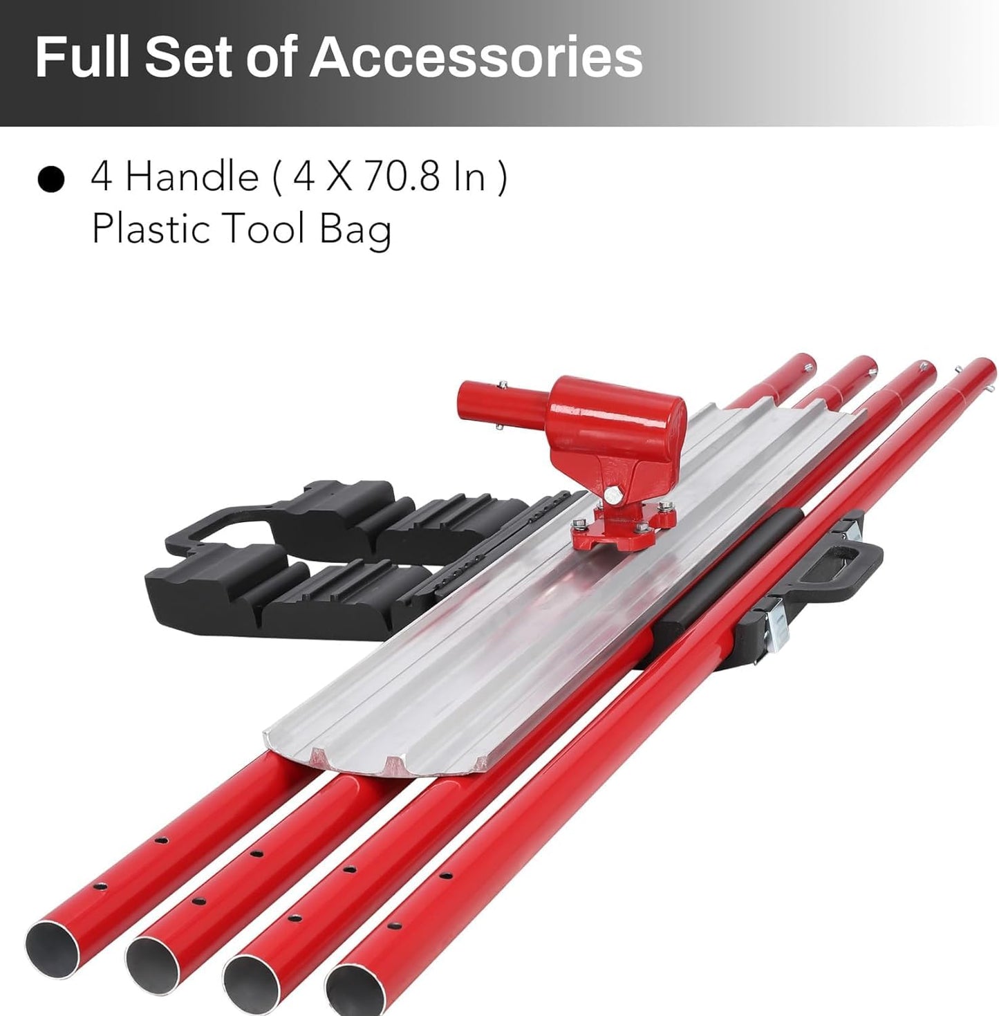 Bull Float Magnesium Concrete Float 48 x 8 Round End Concretes Floats Tools Cement Tool Bull Concrete Kit Bull Float with 4 Float Handle Bull Floats Bracket Concretes Tools Finishing Bulls