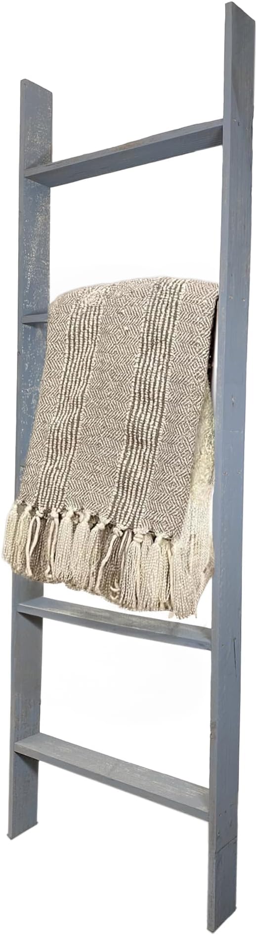 BARNWOODUSA Throw Blanket Ladder – Fully Assembled Reclaimed Wood – Rustic Decorative Ladder for Towels, Quilts, & More – Perfect Farmhouse Decor for Bathroom, Porch, or Living Room,5ft18.